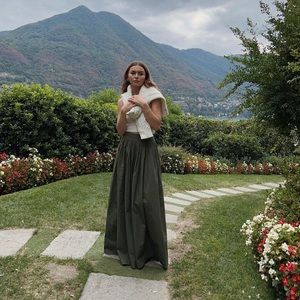 Uncle Studios THE MAXI SKIRT in Khaki Green